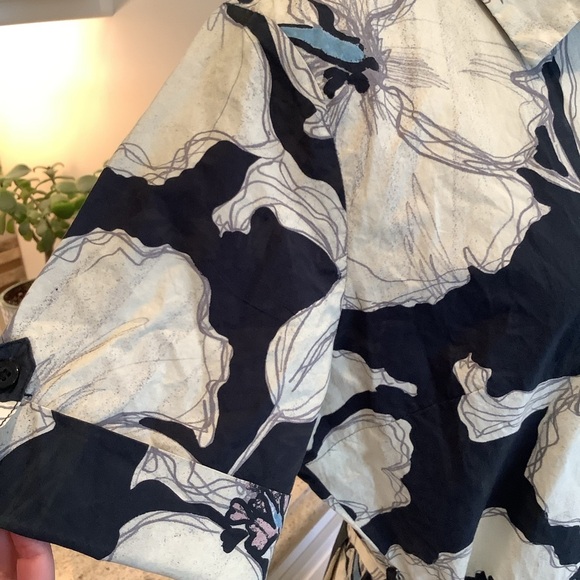 La fe’e maraboutee size 42 US LG Blue and White Floral Button Down Shirt Dress - Picture 2 of 10